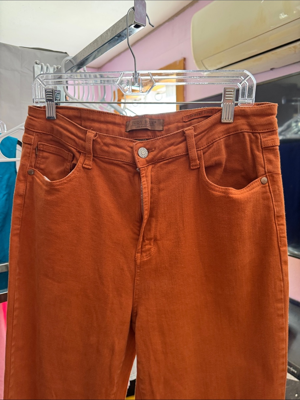 Judy Blue Texas Longhorn Orange Wide Leg High Rise Jeans 15/32 JB88498C Like New - Picture 4 of 7